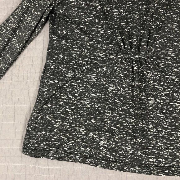 4/$15 Waterfall Cardigan Women Large Black Heather T Shirt Knit Waterfall Jacket - Picture 13 of 16